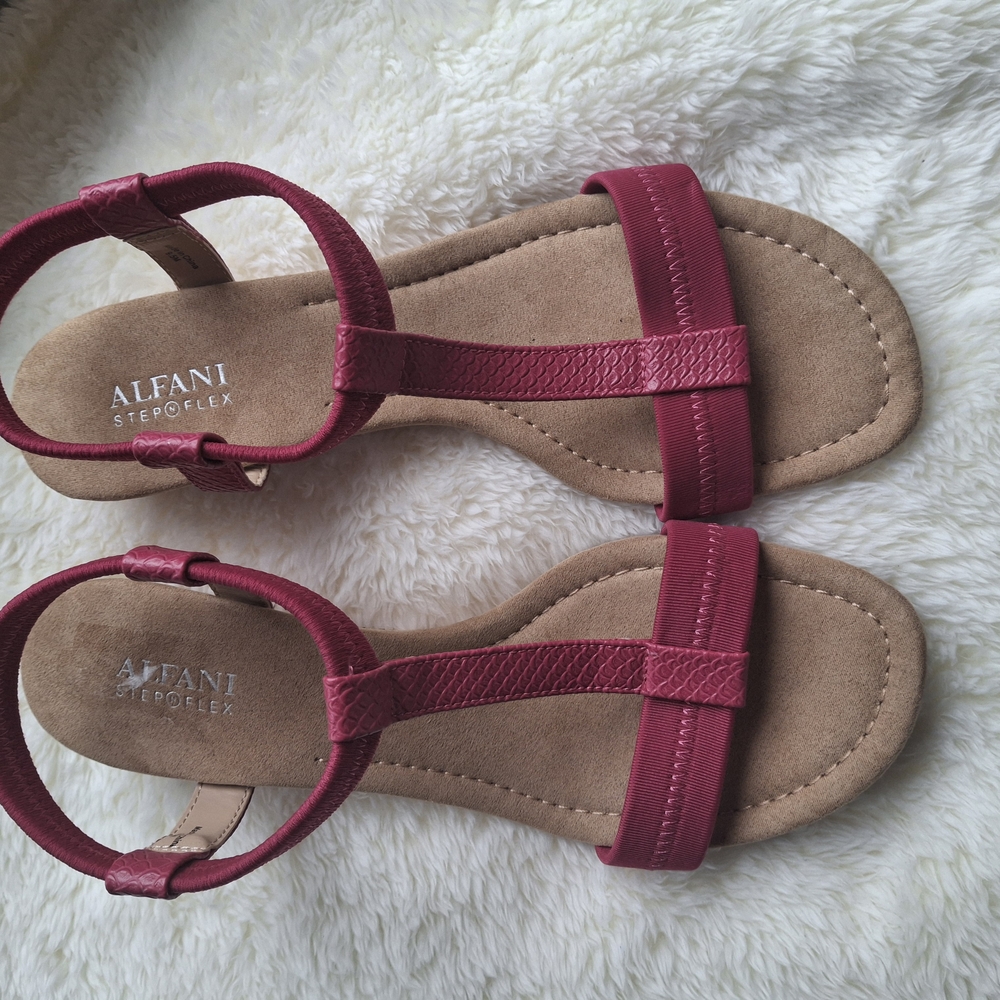 Alfani Pink and Tan Step N Flex Wedges Size 9.5.